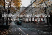 深度揭秘！金年会最近在体验等级分布方面做出了哪些重大调整？