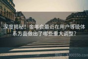 深度揭秘！金年会最近在用户等级体系方面做出了哪些重大调整？