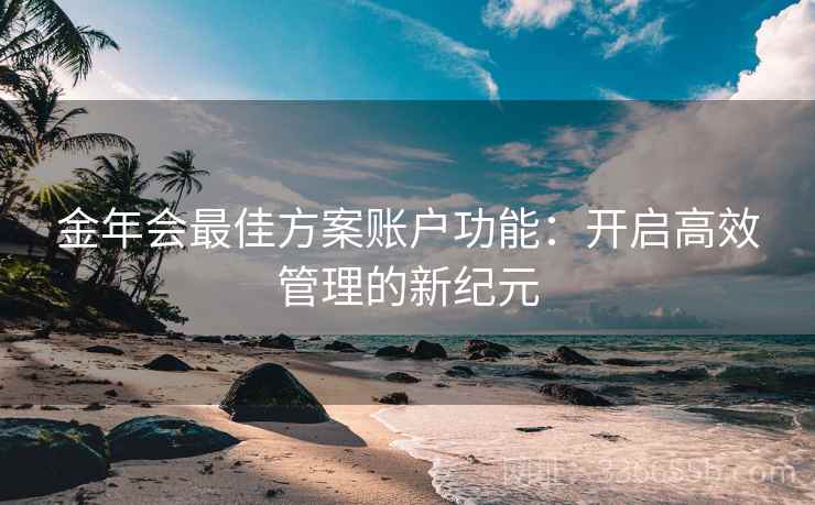 金年会最佳方案账户功能：开启高效管理的新纪元