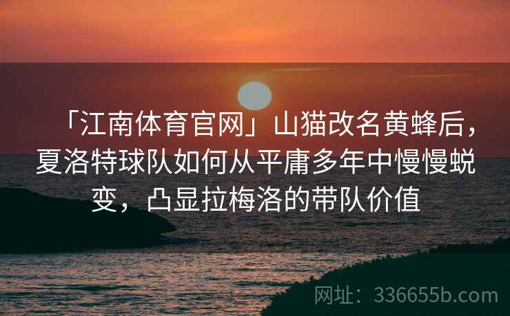 「江南体育官网」山猫改名黄蜂后，夏洛特球队如何从平庸多年中慢慢蜕变，凸显拉梅洛的带队价值