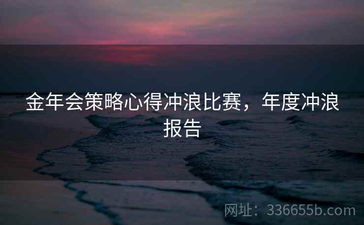 金年会策略心得冲浪比赛，年度冲浪报告