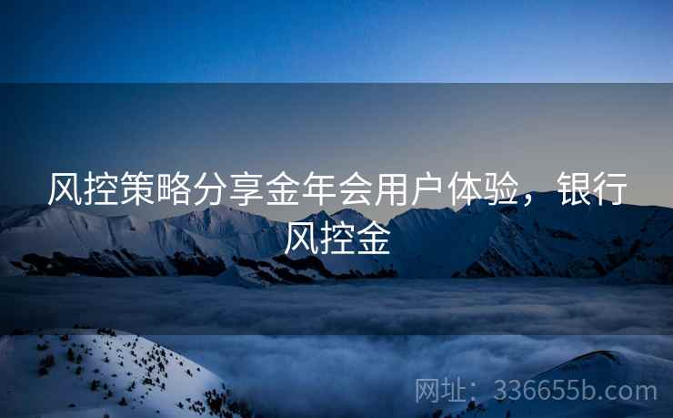 风控策略分享金年会用户体验，银行风控金