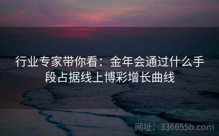 行业专家带你看：金年会通过什么手段占据线上博彩增长曲线