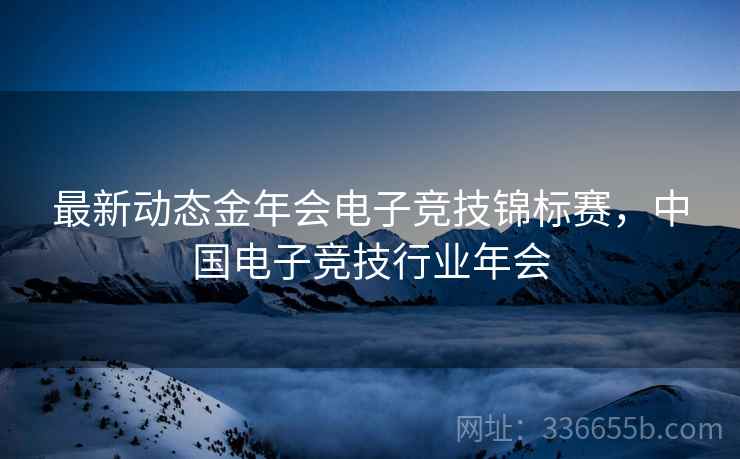最新动态金年会电子竞技锦标赛，中国电子竞技行业年会