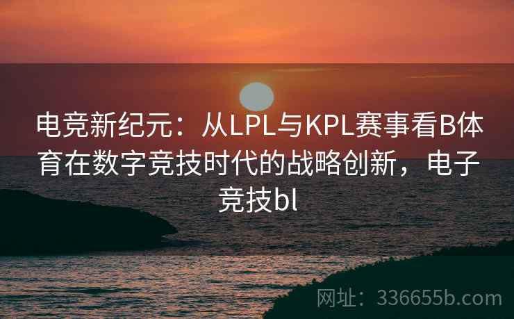 电竞新纪元：从LPL与KPL赛事看B体育在数字竞技时代的战略创新，电子竞技bl